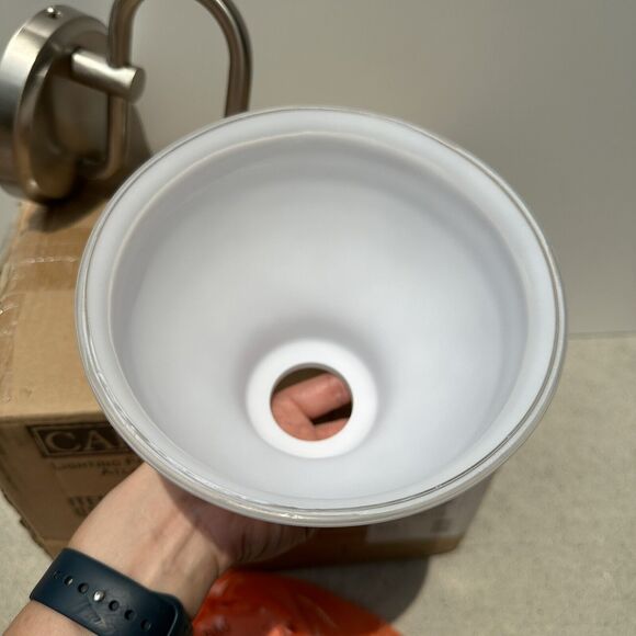 Capital Lighting 8301-128 Brushed Nickel Baxter 1-Light Bath Sconce Milk Glass - Picture 5 of 16